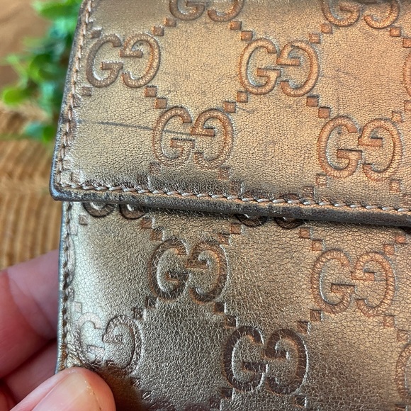 Gucci Wallet Authentic Metallic Gold Long Wallet - Picture 8 of 15